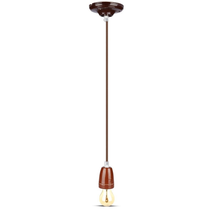 Kabel za napajanje 1xE27/60W/230V, braon/porcelan