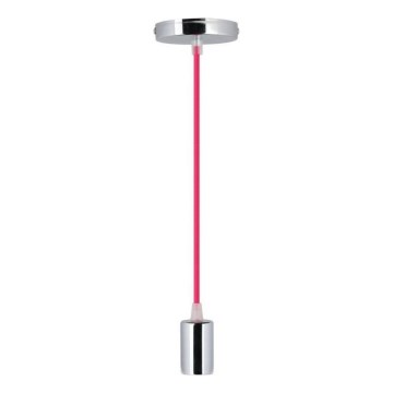 Kabel za napajanje 1xE27/60W/230V tamno ružičasta/sjajni hrom