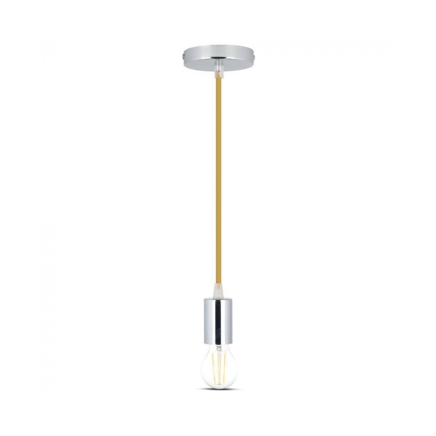 Kabl za napajanje 1xE27/60W/230V braon/sjajni hrom