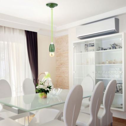 Kabl za napajanje 1xE27/60W/230V zeleni/porcelan