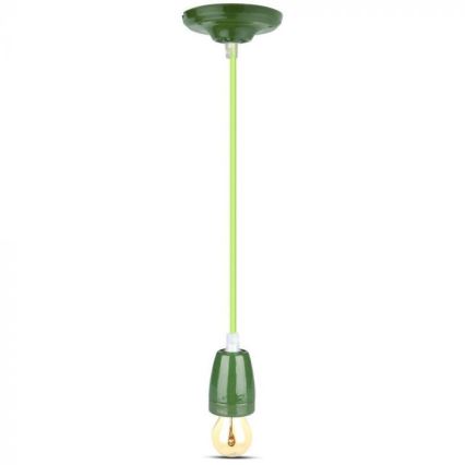 Kabl za napajanje 1xE27/60W/230V zeleni/porcelan
