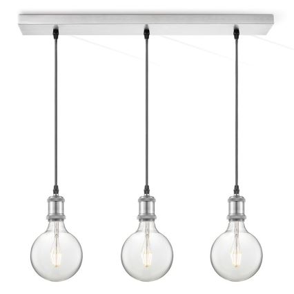Kabl za napajanje VINTAGE 3xE27/40W/230V, matni hrom