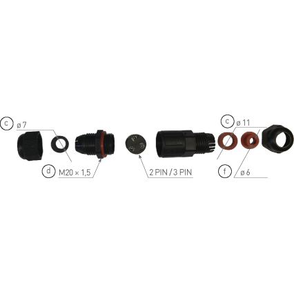 Kablovska spojka CSJ 250V/16A IP68 3x1,5 mm²