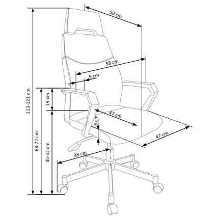 Kancelarijska stolica ELUN crna/siva