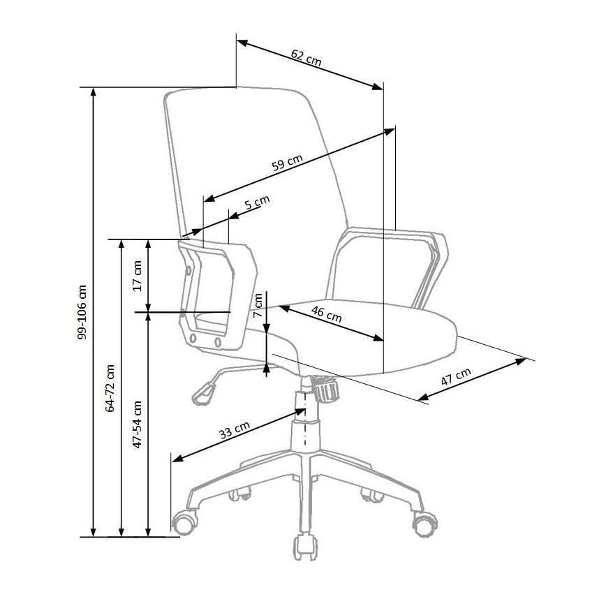 Kancelarijska stolica LONA bela/svetlo siva