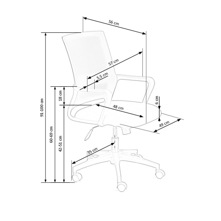 Kancelarijska stolica TONA crna