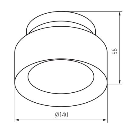 LED spot svetiljka SONOR LED/12W/230V 3000/4000/5700K + LED/1,5W 2200K prečnik 14 cm crna