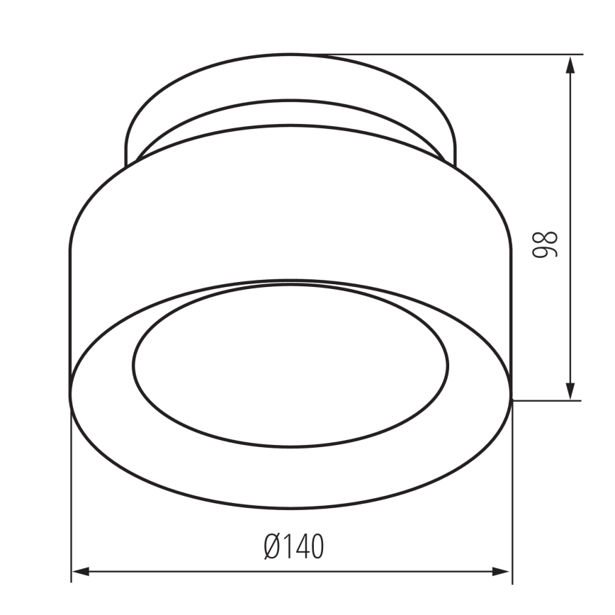 LED spot svetiljka SONOR LED/12W/230V 3000/4000/5700K + LED/1,5W 2200K prečnik 14 cm crna