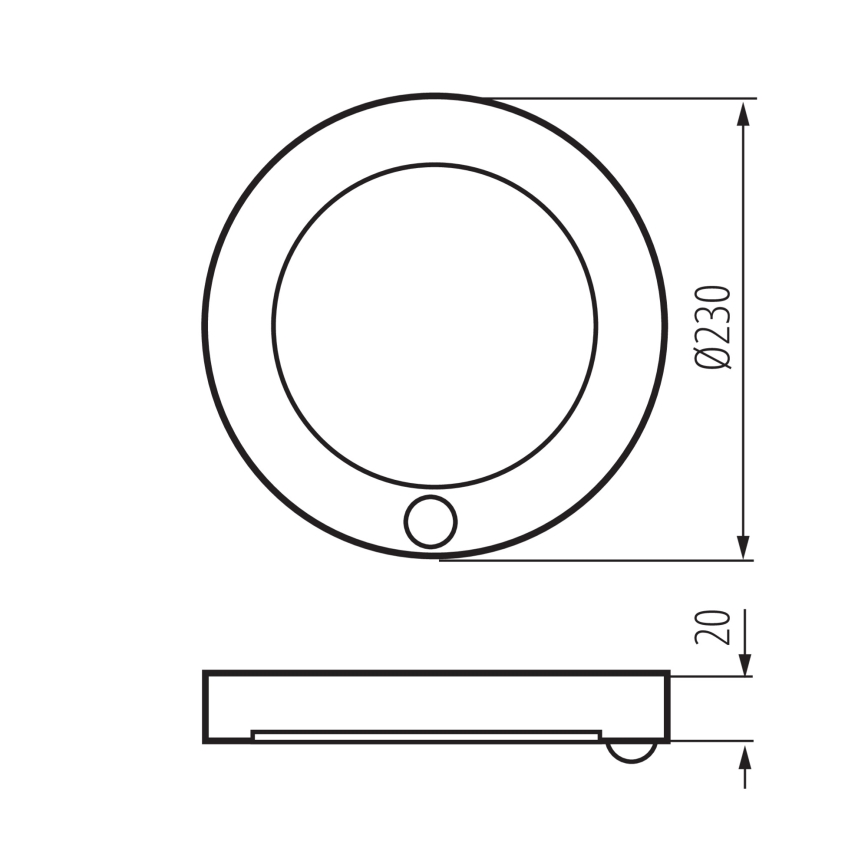 LED plafonsko/ugradno svetlo sa senzorom pokreta 2u1 ERGA LED/17W/230V 3000/4000/6500K crna