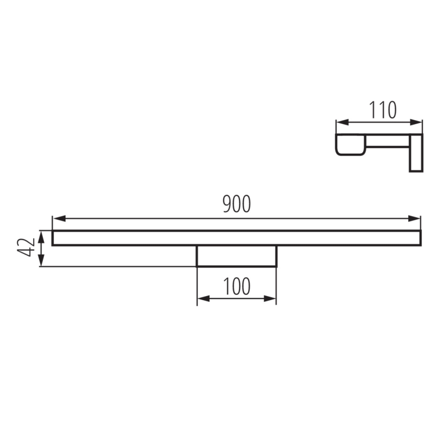 LED osvetljenje za kupatilsko ogledalo ASTEN LED/15W/230V IP44 crna