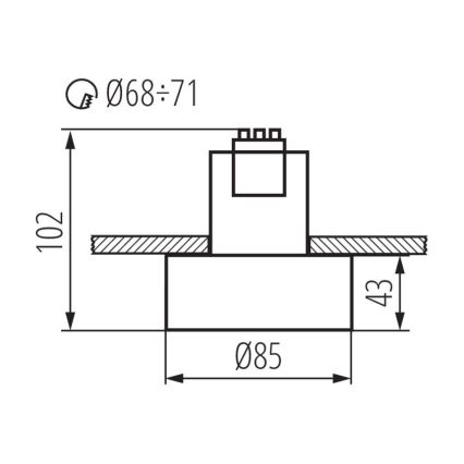 Stropno ugradno svetlo MINI RITI 1xGU10/25W/230V crno