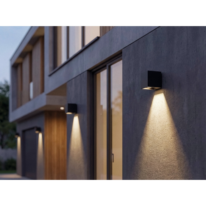 LED solarna zidna svetiljka sa senzorom REKA LED/3W/3,7V 1800 mAh 3000/4000/6500K IP65 antracit