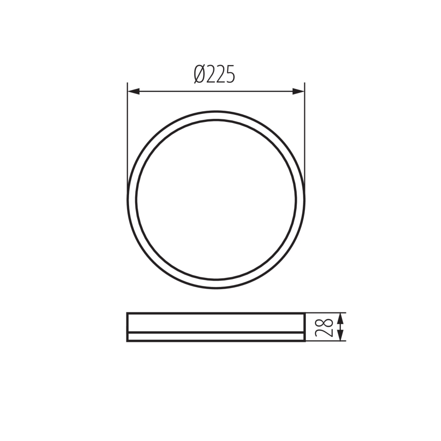 LED plafonsko svetlo za kupatilo AZPO LED/11,8W/230V Ø 22,5 cm IP54 crno