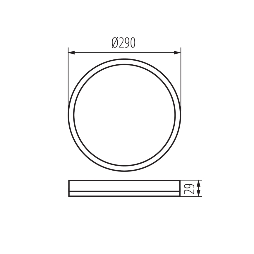 LED plafonsko svetlo za kupatilo AZPO LED/18,5 W/230 V, prečnik 29 cm, IP54, crno