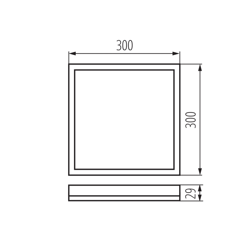LED plafonsko svetlo AZPO LED/17,5W/230V 3000/4000/6000K 30x30 cm IP54 crna