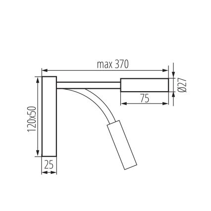 LED fleksibilna lampica TONIL LED/3,3W/230V crna/zlatna
