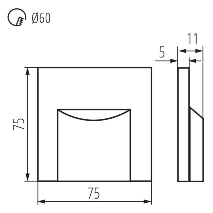 LED svetlo za stepenište ERINUS LED/0,8W/12V 3000K bela
