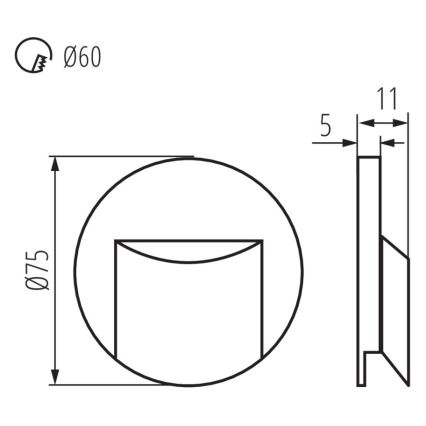 LED svetiljka za stepenište ERINUS LED/0,8W/12V 3000K bela