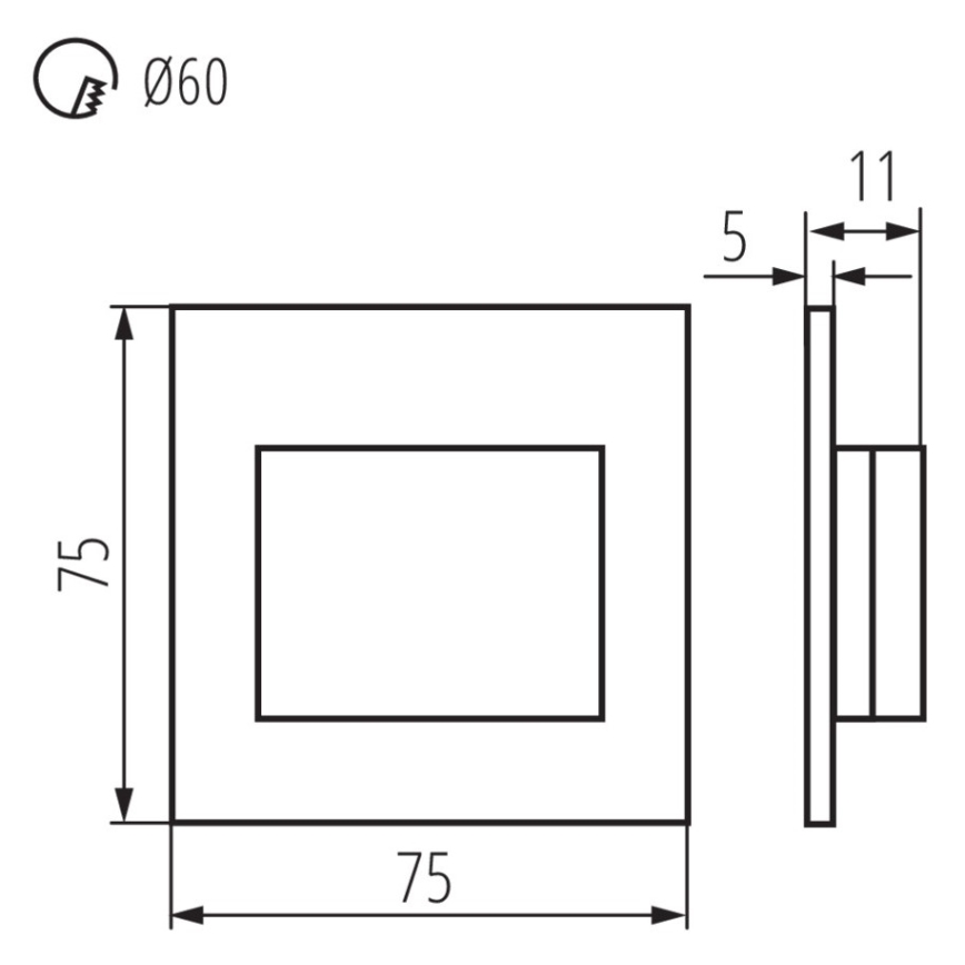 LED svetiljka za stepenište ERINUS LED/1,5W/12V 4000K siva