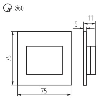 LED svetlo za stepenište ERINUS LED/1,5W/12V 3000K crna
