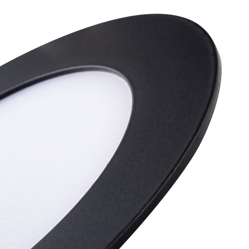LED ugradno svetlo za kupatilo ROUNDA LED/6W/230V IP44 crno, prečnik 12 cm