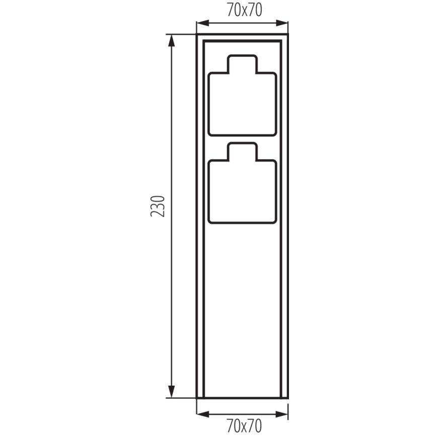 Spoljni stub za utičnice DASTO 2Z, Tip E, 230 V, IP44, antracit