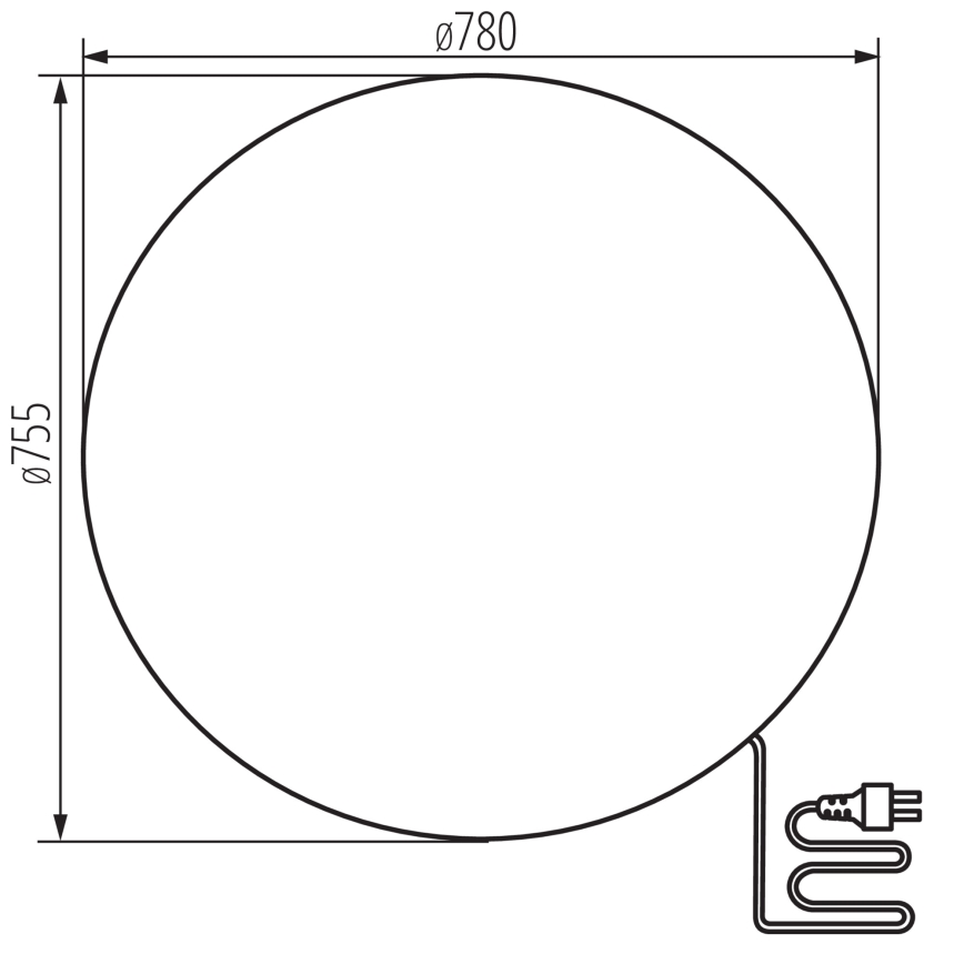 Spoljašnja lampa STONO 1xE27/25W/230V prečnik 78 cm IP65