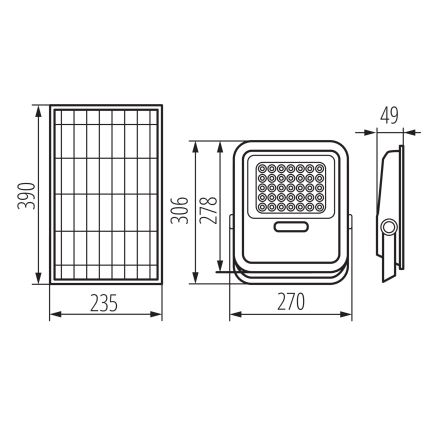 LED prigušiva reflektor sa solarnim panelom i senzorom sumraka LED/15W/15000 mAh 3,2V IP65 + daljinski upravljač