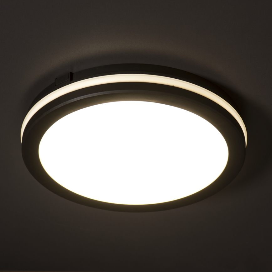 LED spoljašnje plafonsko svetlo BENO ECO LED/12W/230V 3000/4000/6500K prečnik 20 cm IP65 crno