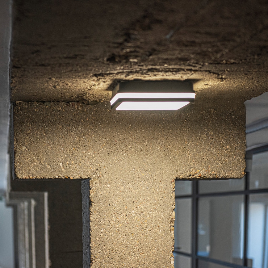 LED spoljašnja plafonska svetiljka sa senzorom pokreta BENO LED/24/30W/230V 3000/3500/4000K IP65 antracit, četvrtasta