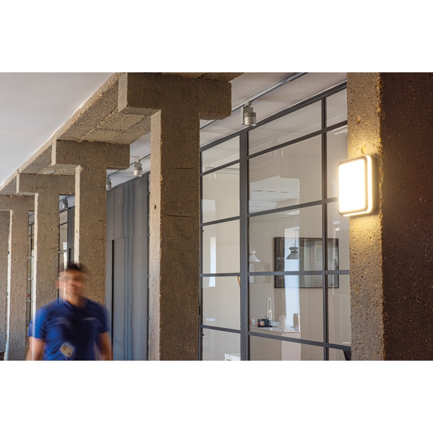 LED spoljašnja plafonska svetiljka sa senzorom pokreta BENO LED/24/30W/230V 3000/3500/4000K IP65 antracit, četvrtasta