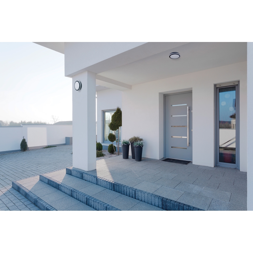LED spoljašnje plafonsko svetlo sa senzorom pokreta BENO LED/24/30W/230V 3000/3500/4000K IP65, antracit, okruglog oblika