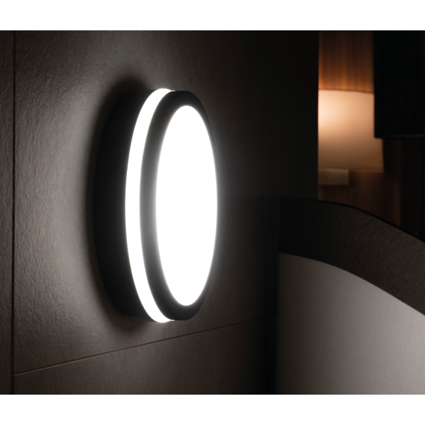 LED spoljašnje plafonsko svetlo sa senzorom pokreta BENO LED/24/30W/230V 3000/3500/4000K IP65, antracit, okruglog oblika