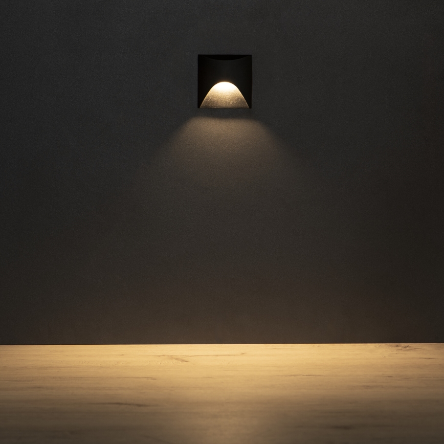 LED svetiljka za stepenište EXIN LED/2,5W/230V 3000K IP65 crna, kvadratna