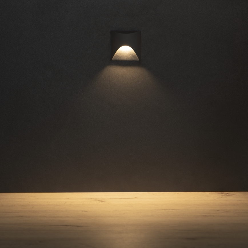 LED svetiljka za stepenište EXIN LED/2,5W/230V 3000K IP65 antracitna, četvrtasta