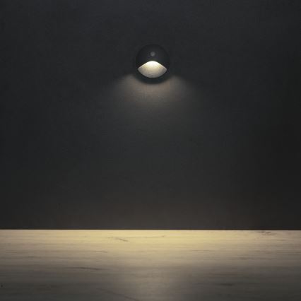 LED svetiljka za stepenište sa senzorom pokreta i sumraka EXIN LED/2,5W/230V 4000K IP65, antracit, okrugla