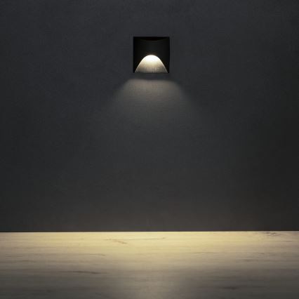 LED svetiljka za stepenište EXIN LED/2,5W/230V 4000K IP65 crna pravougaona
