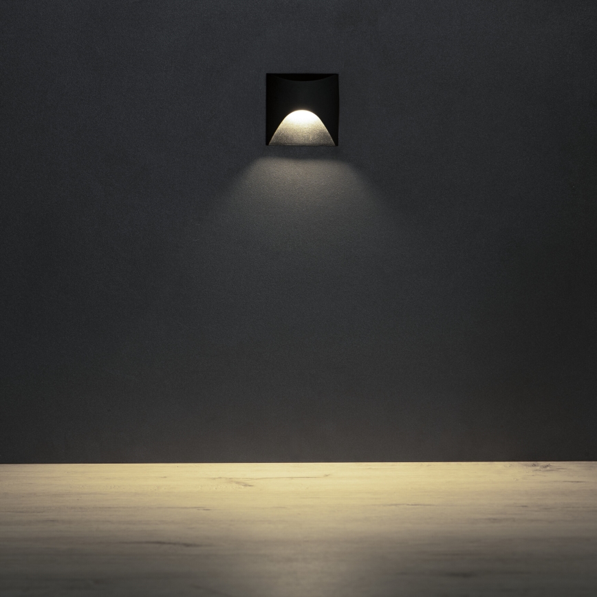 LED svetiljka za stepenište EXIN LED/2,5W/230V 4000K IP65 crna pravougaona