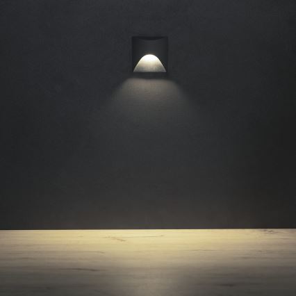 LED svetlo za stepenište EXIN LED/2,5W/230V 4000K IP65, antracitno, četvrtasto