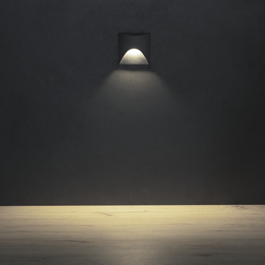 LED svetlo za stepenište EXIN LED/2,5W/230V 4000K IP65, antracitno, četvrtasto