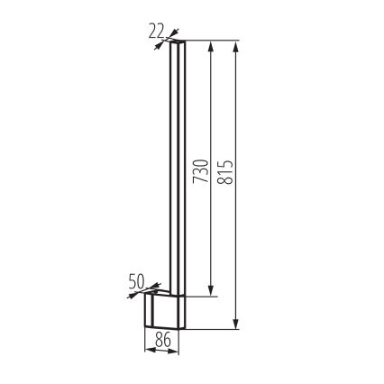 LED spoljašnje zidno svetlo YALTE LED/11W/230V 3000/4000/6500K 81,5 cm IP54 crno