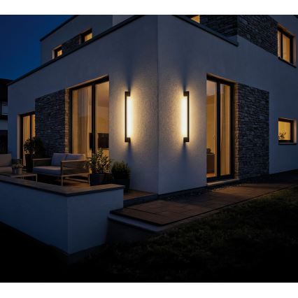 LED spoljašnja zidna svetiljka YALTE LED/8,5W/230V 3000/4000/6500K 93 cm IP54 crna