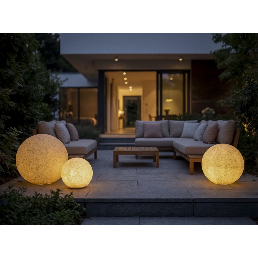 Spoljašnja lampa STONO 1xE27/15W/230V prečnik 20 cm IP65 bež