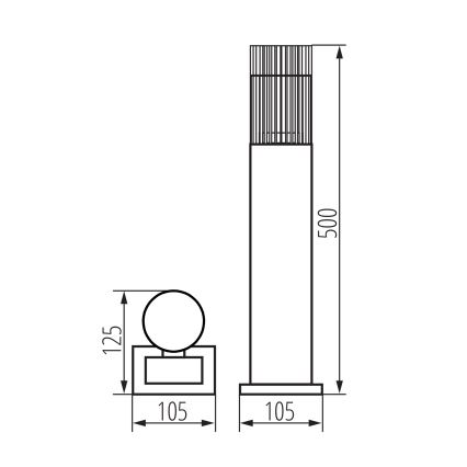 Spoljašnja lampa RADILO 1xGU10/11W/230V 50 cm IP44 crna