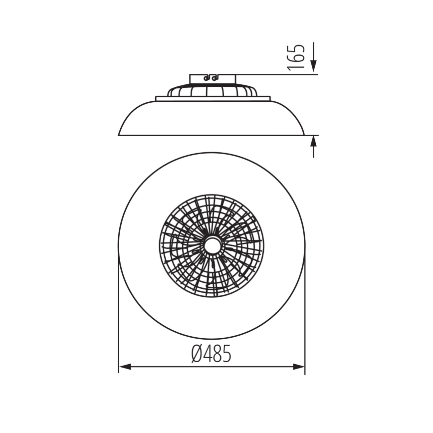 LED RGBW prigušiva stropna svetiljka s ventilatorom PLAVE PAN LED/24W/230V 3000-6500K pr. 48,5 cm bela + daljinski upravljač
