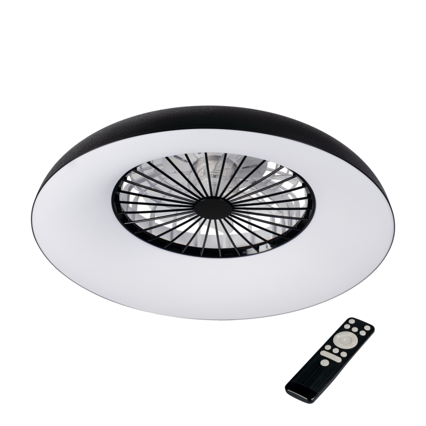 LED RGBW plafonsko svetlo sa ventilatorom, prigušiva, PLAVE PAN LED/48W/230V 3000-6500K prečnika 60 cm crne boje + daljinski upravljač