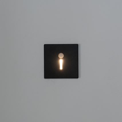 LED svetlo za stepenište sa senzorom pokreta i sumraka MAGNIK LED/1,7W/230V 2700/3300/3900/4600/5700K crno četvrtasto