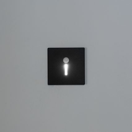 LED svetlo za stepenište sa senzorom pokreta i sumraka MAGNIK LED/1,7W/230V 2700/3300/3900/4600/5700K crno četvrtasto