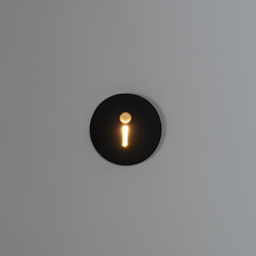LED svetlo za stepenište sa senzorom pokreta i sumraka MAGNIK LED/1,7W/230V 2700/3300/3900/4600/5700K crno okruglo