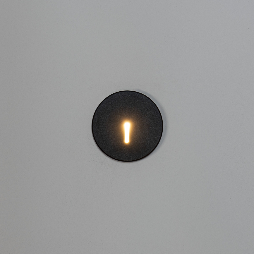 LED svetlo za stepenište MAGNIK LED/1,7W/230V 2700/3300/3900/4600/5700K crno okruglo